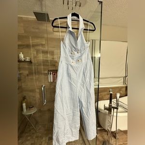 Pink lily sear sucker jumpsuit